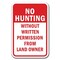Signmission 18 in Height, 0.12 in Width, Alum, A-1218 No Hunting - WrittPermi, A-1218 No Hunting - WrittPermi A-1218 No Hunting - WrittPermi - alternate 1